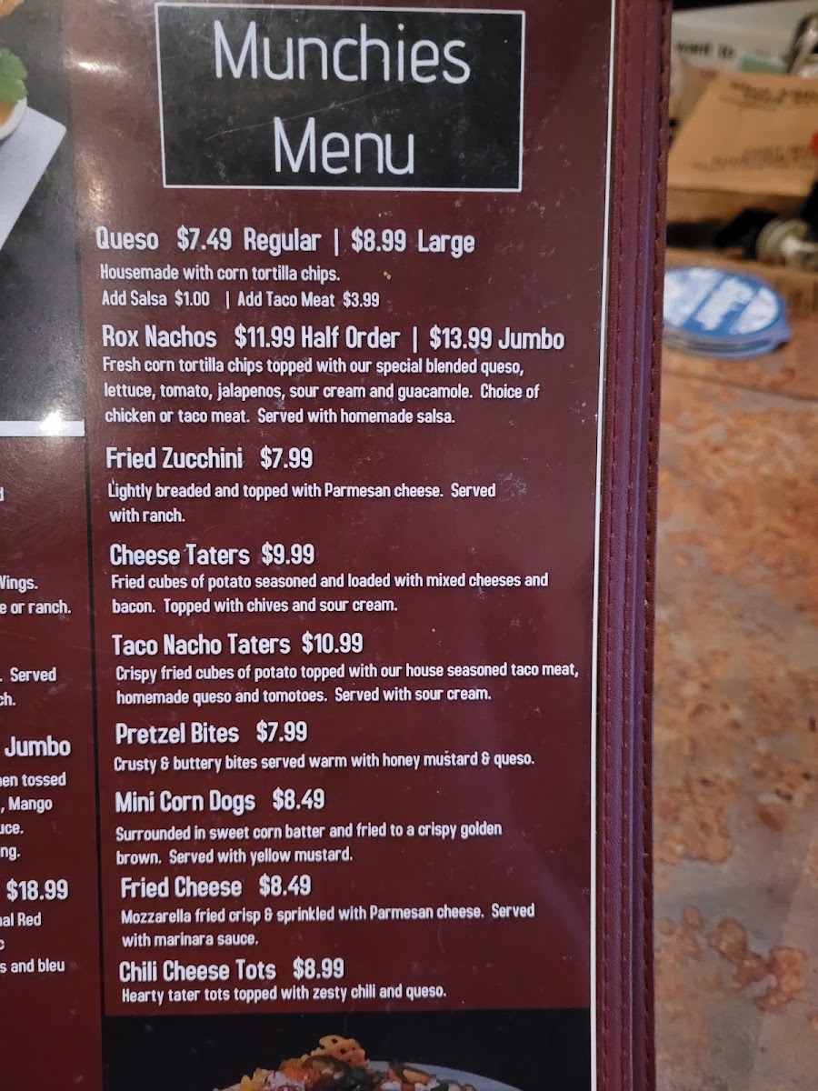 On the Rox Sports Bar & Grill Menu - Image 2