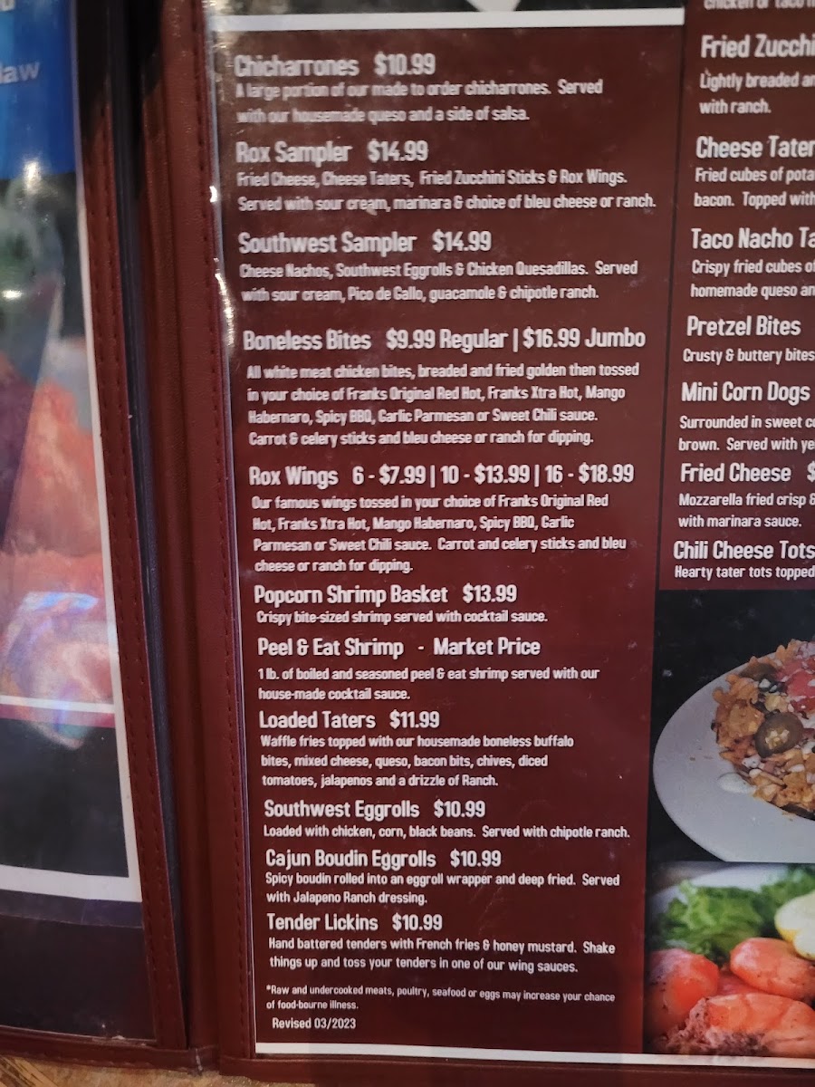 On the Rox Sports Bar & Grill Menu - Image 3